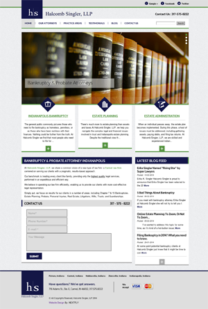 Indianapolis Law Firm Website Design for Halcomb & Singler